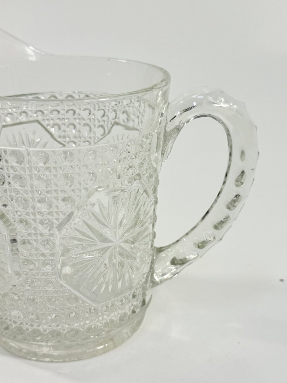 Milk Pitcher Creamer Imperial Amelia Clear Depression Glass Star Medallion - Picture 9 of 10
